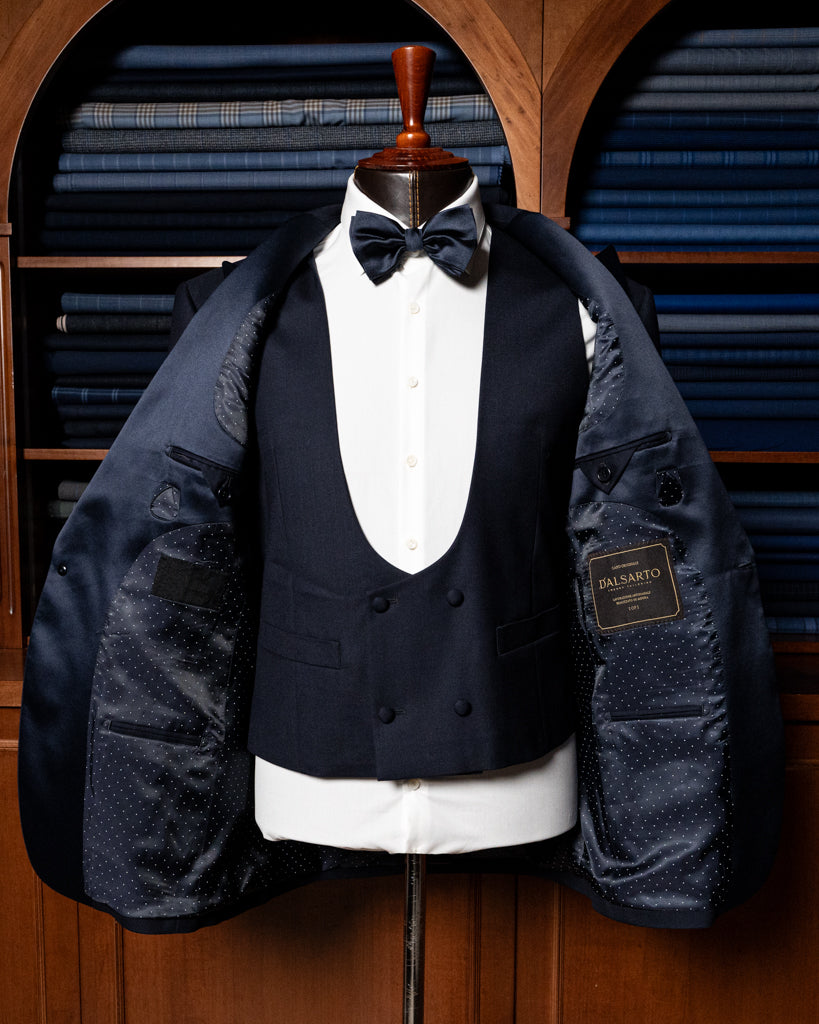 Smoking Michelangelo Blu Petrolio Scuro con Gilet