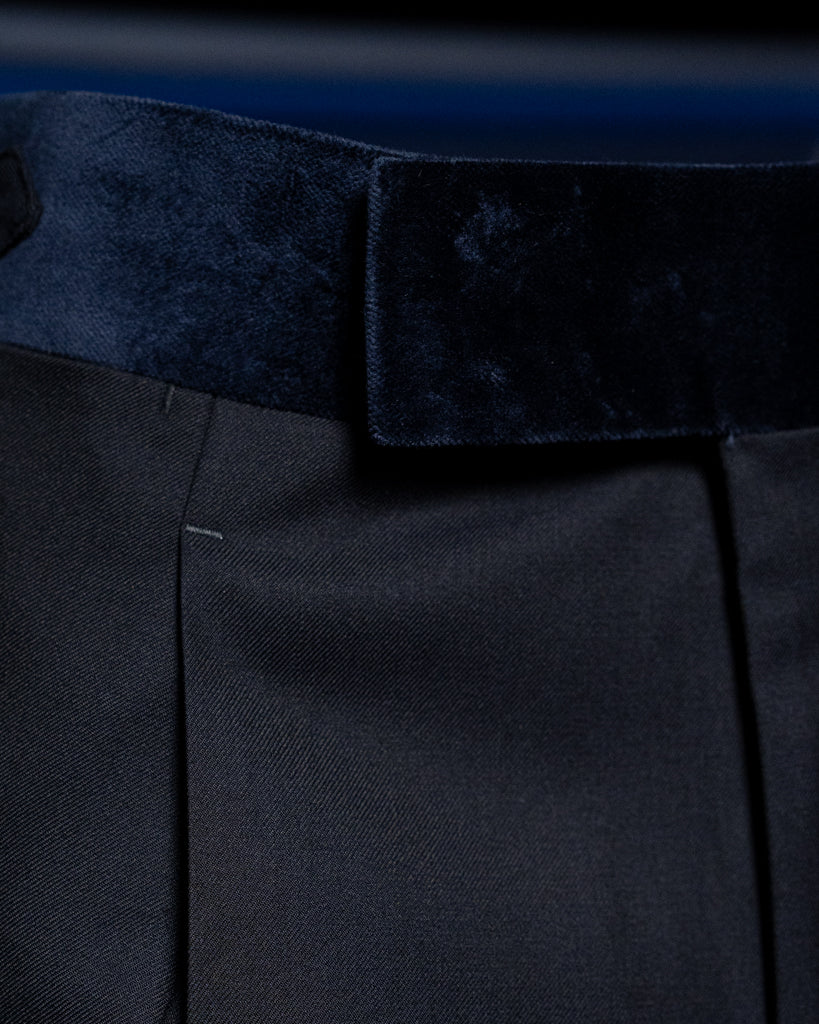 Gritty Tuxedo with Dark Blue Velvet