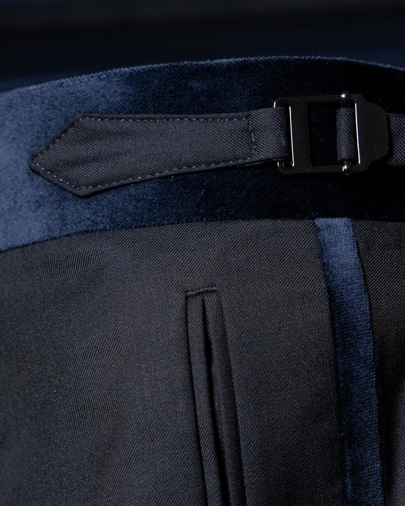 Gritty Tuxedo with Dark Blue Velvet
