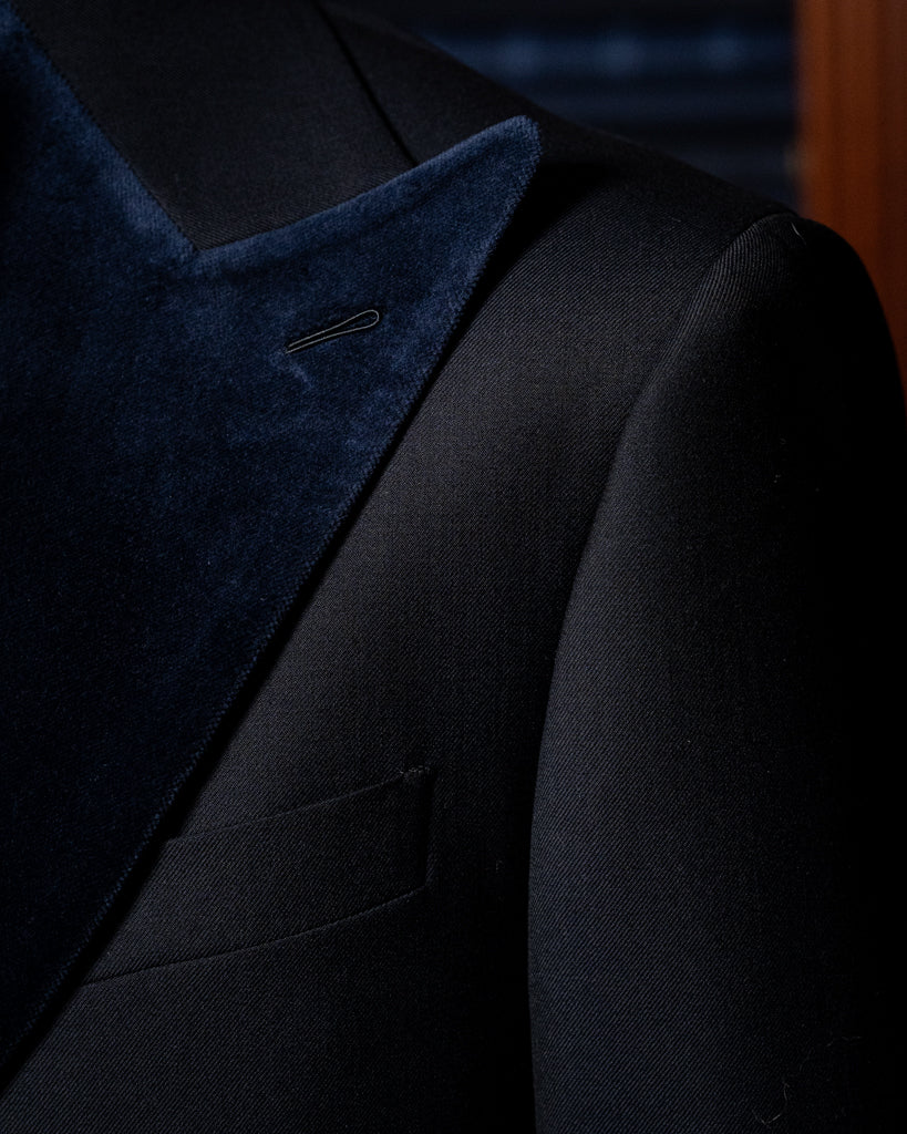 Gritty Tuxedo with Dark Blue Velvet