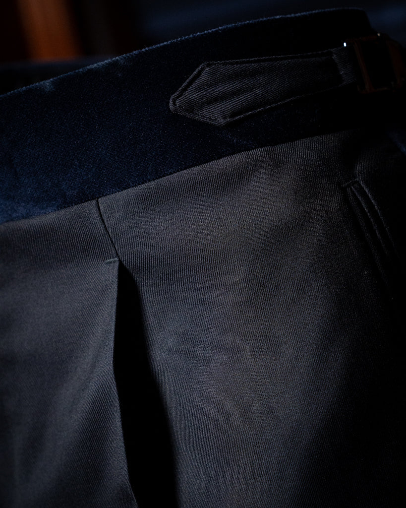 Gritty Tuxedo with Dark Blue Velvet