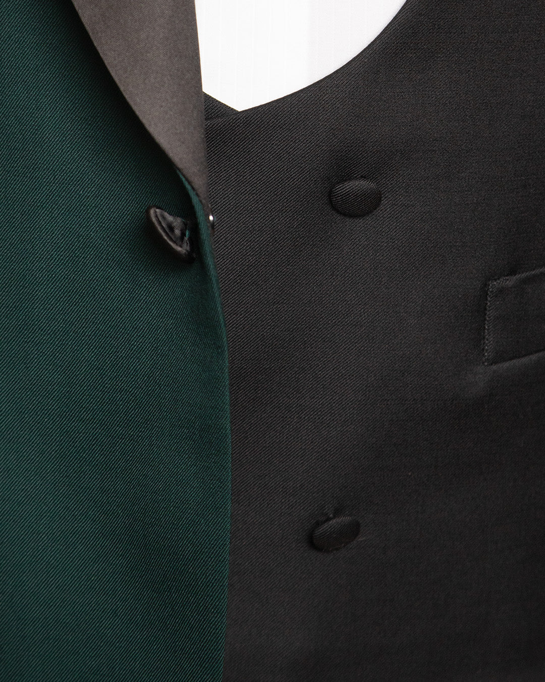 Smoking Michelangelo Verde Scuro con Gilet Nero