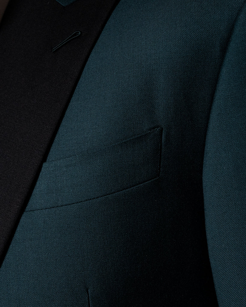 Smoking Verde Petrolio con Gilet Nero