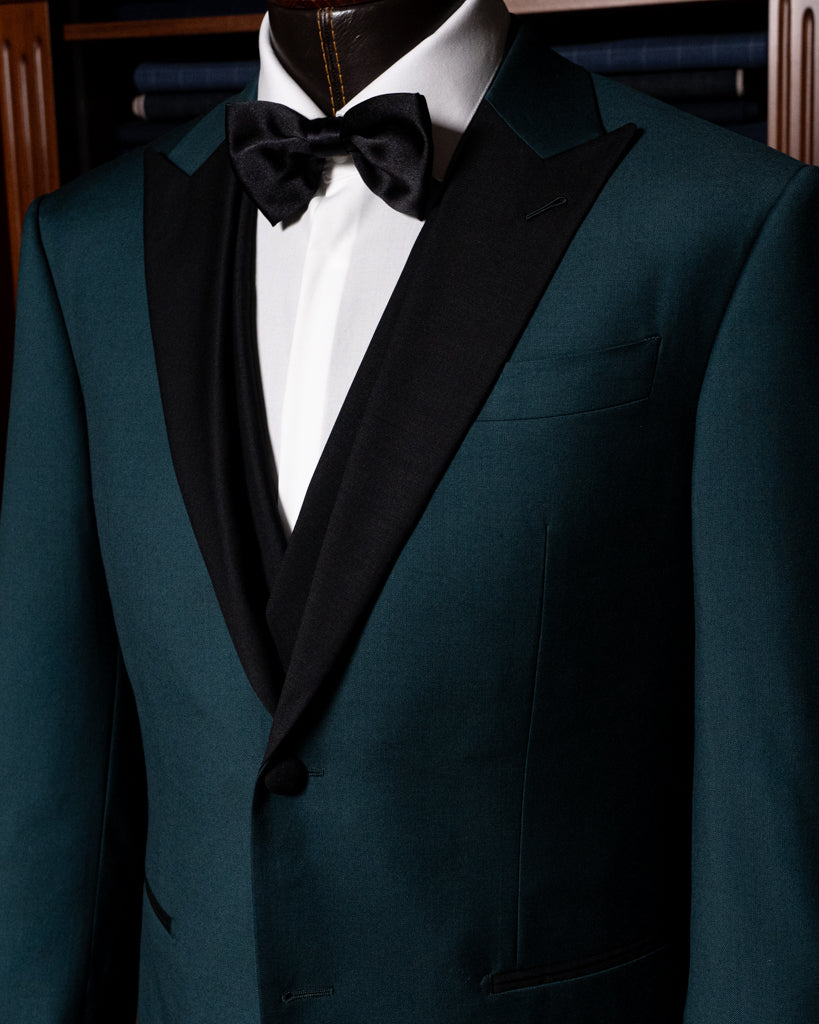 Smoking Verde Petrolio con Gilet Nero