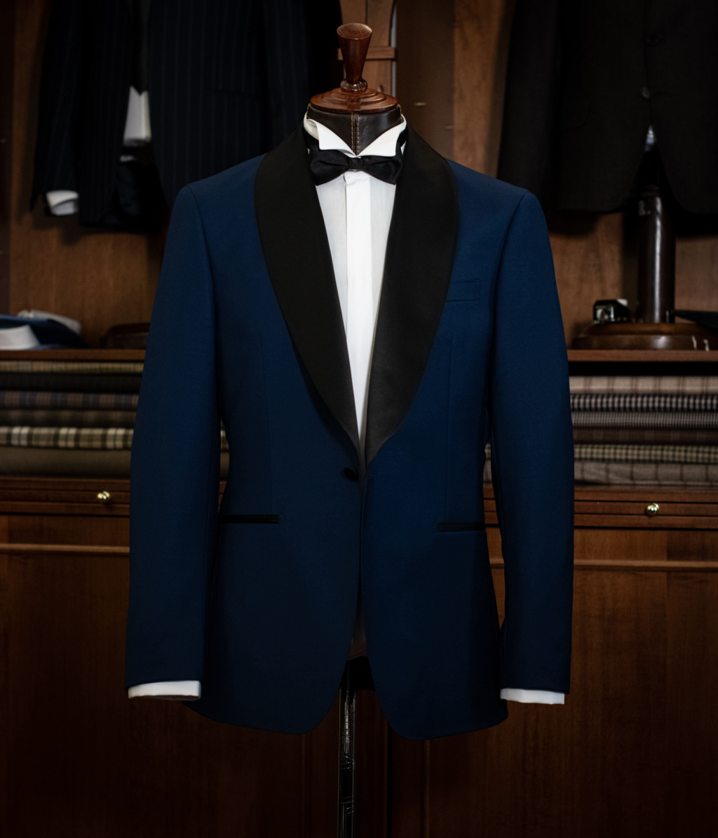 Donatello Blue Tuxedo with Black Satin