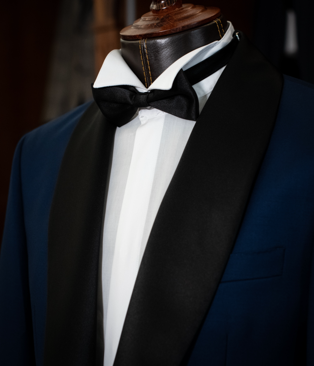 Donatello Blue Tuxedo with Black Satin