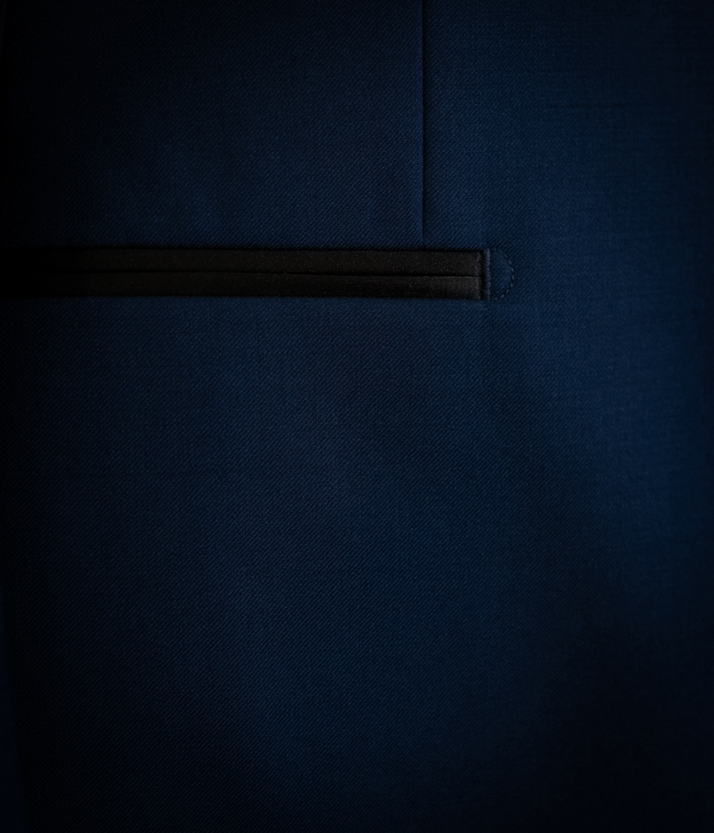 Donatello Blue Tuxedo with Black Satin