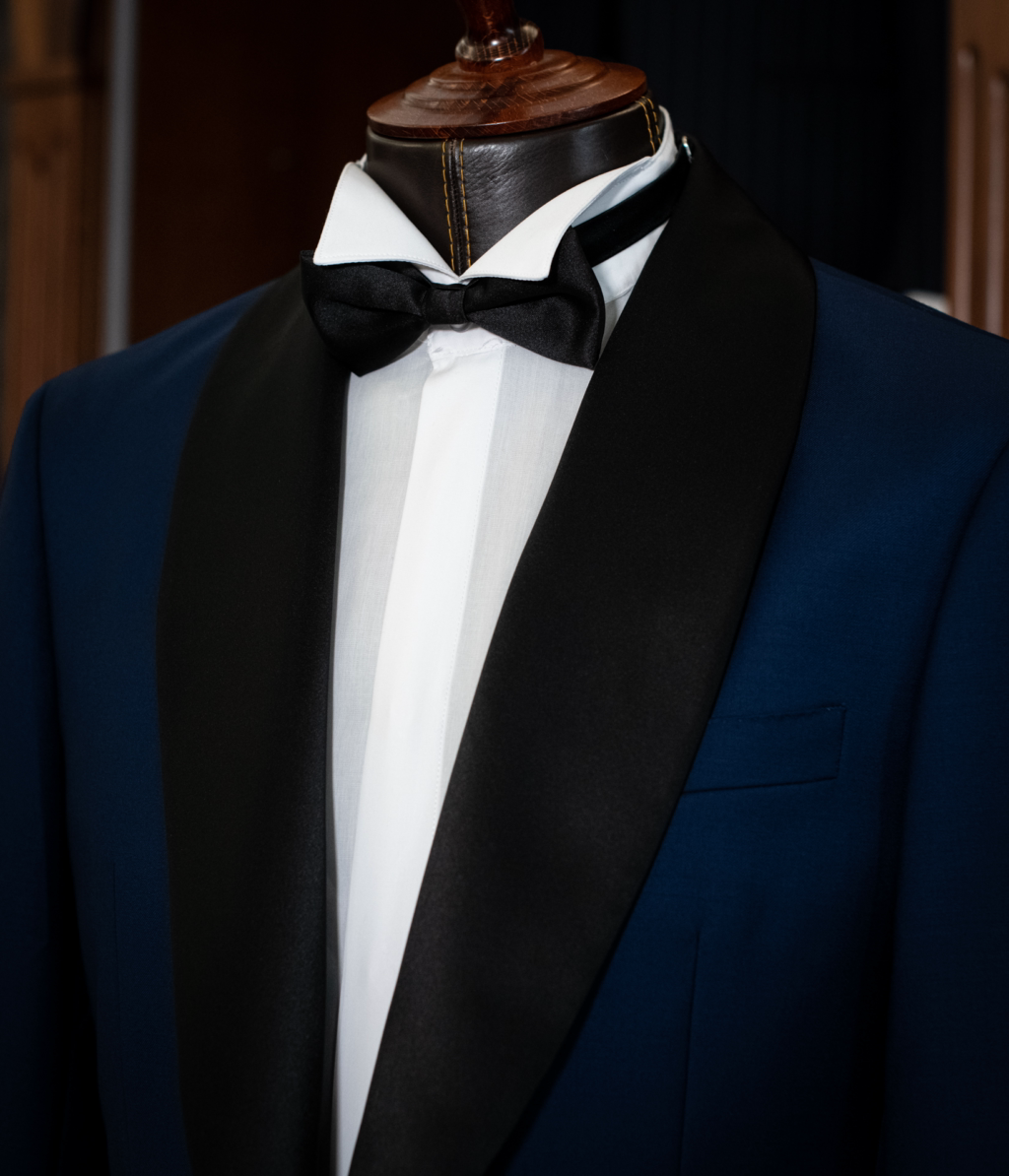 Donatello Blue Tuxedo with Black Satin