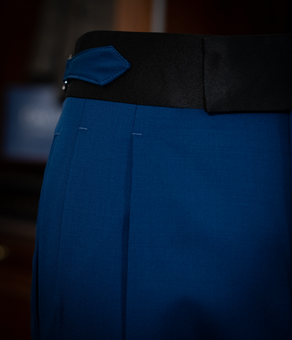 Donatello Blue Tuxedo with Black Satin