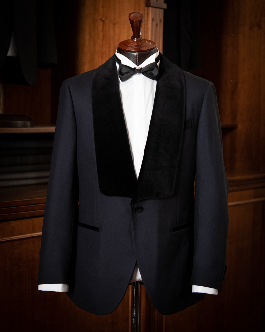 Black Caravaggio Tuxedo with Velvet