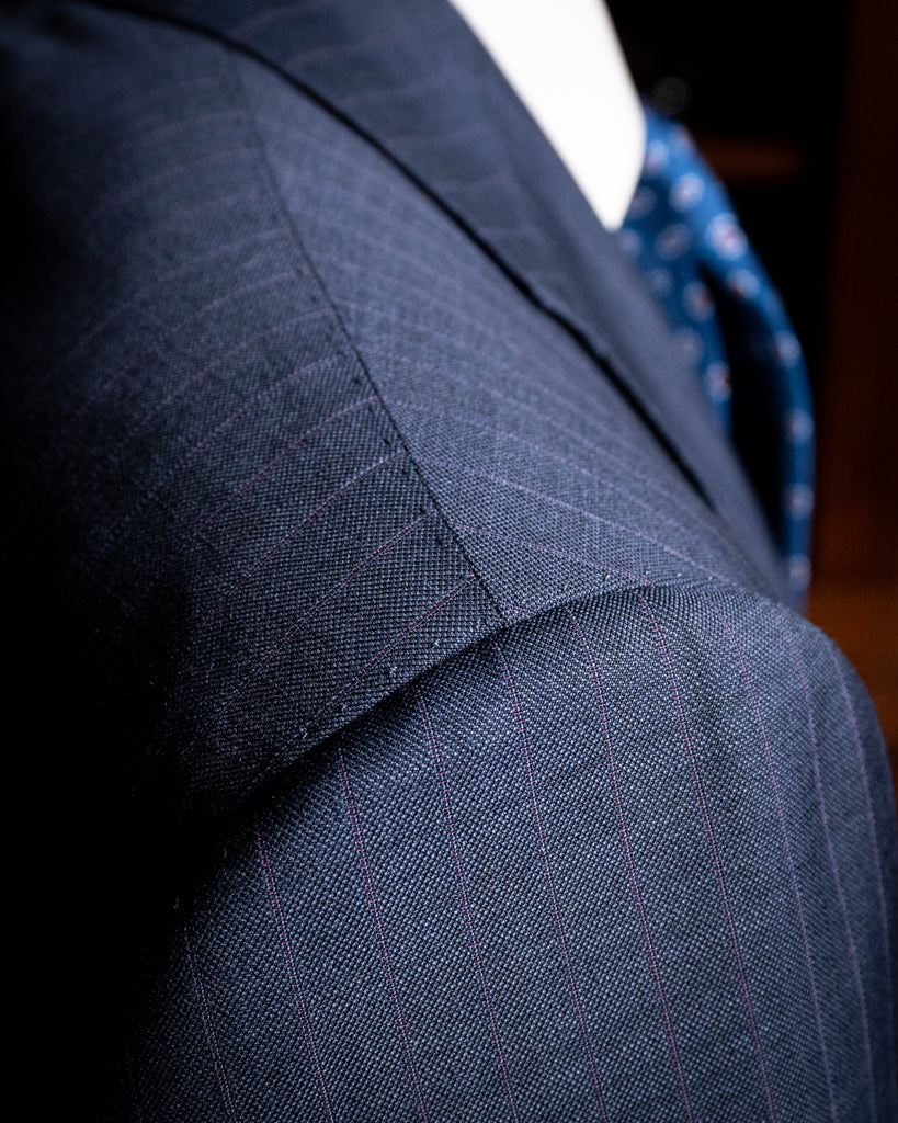 Abito Giotto Gessato Blu Navy