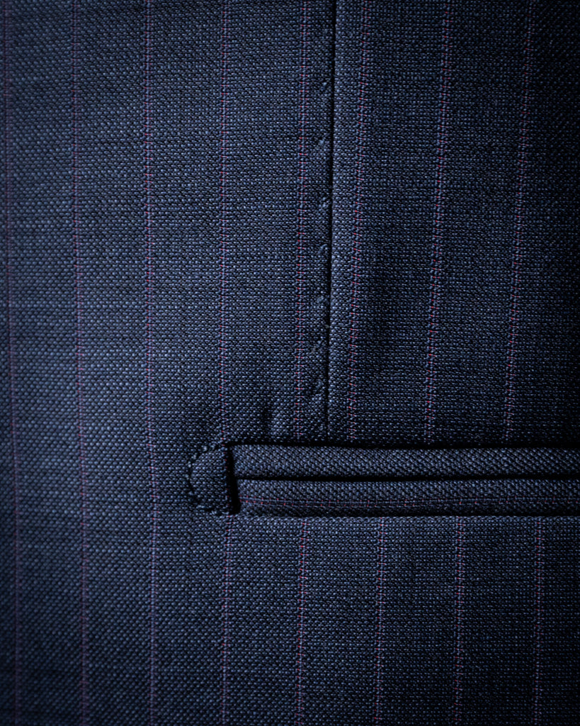 Abito Giotto Gessato Blu Navy