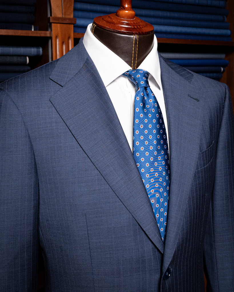 Abito Giotto Gessato Blu Navy