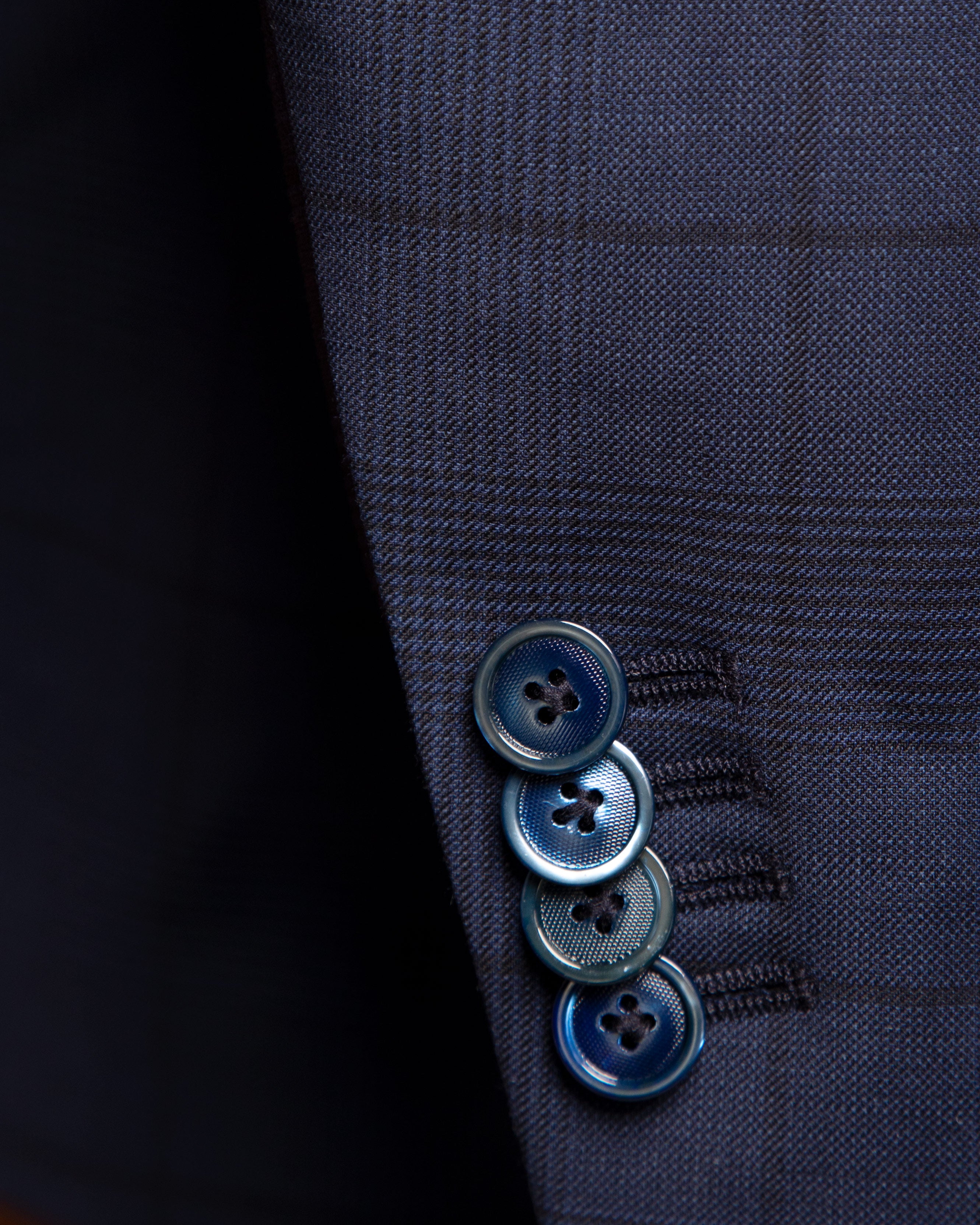 Canova Prince of Wales Blue Double Breasted Suit