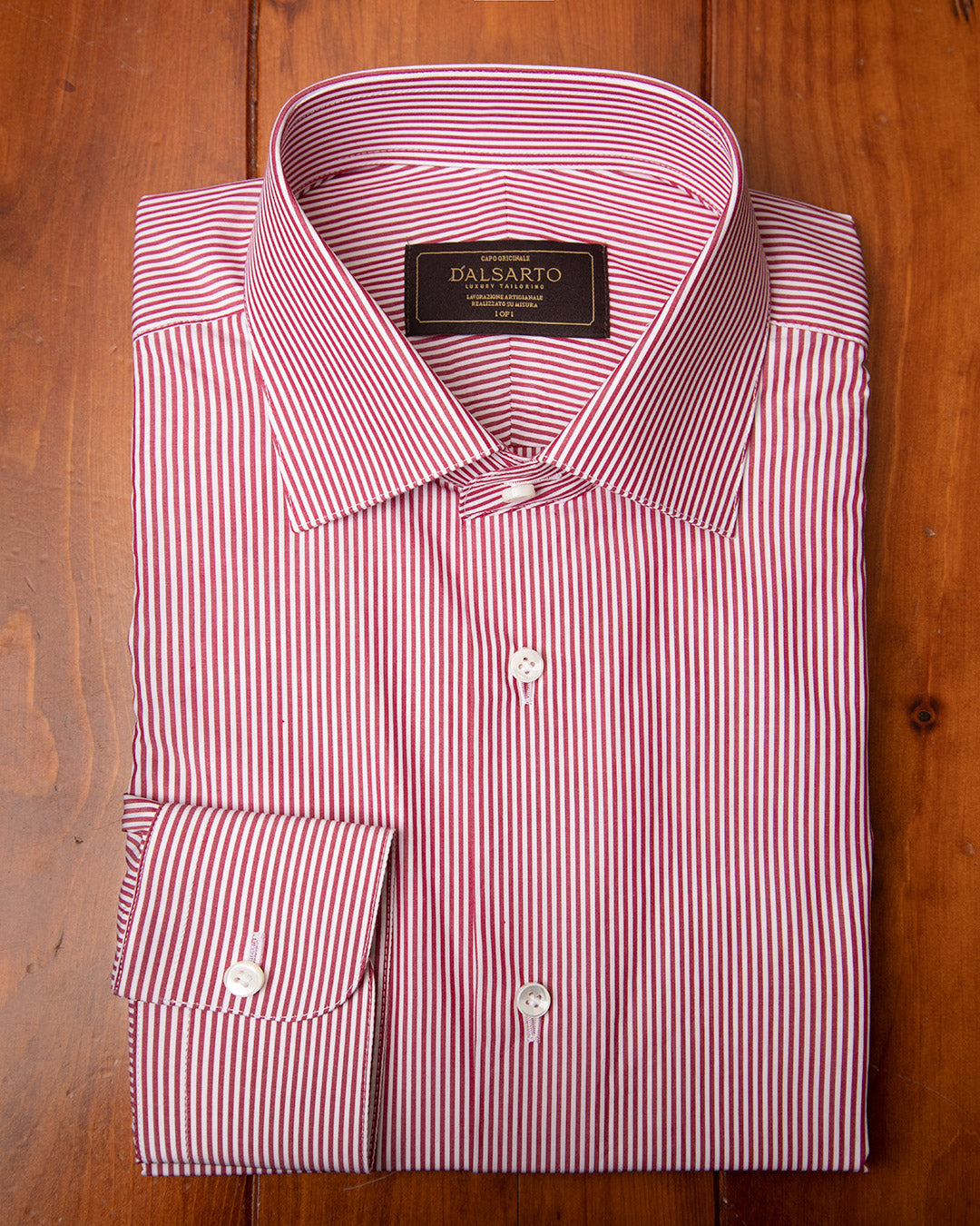 Camicia a Righe Strette Bianche e Rosse