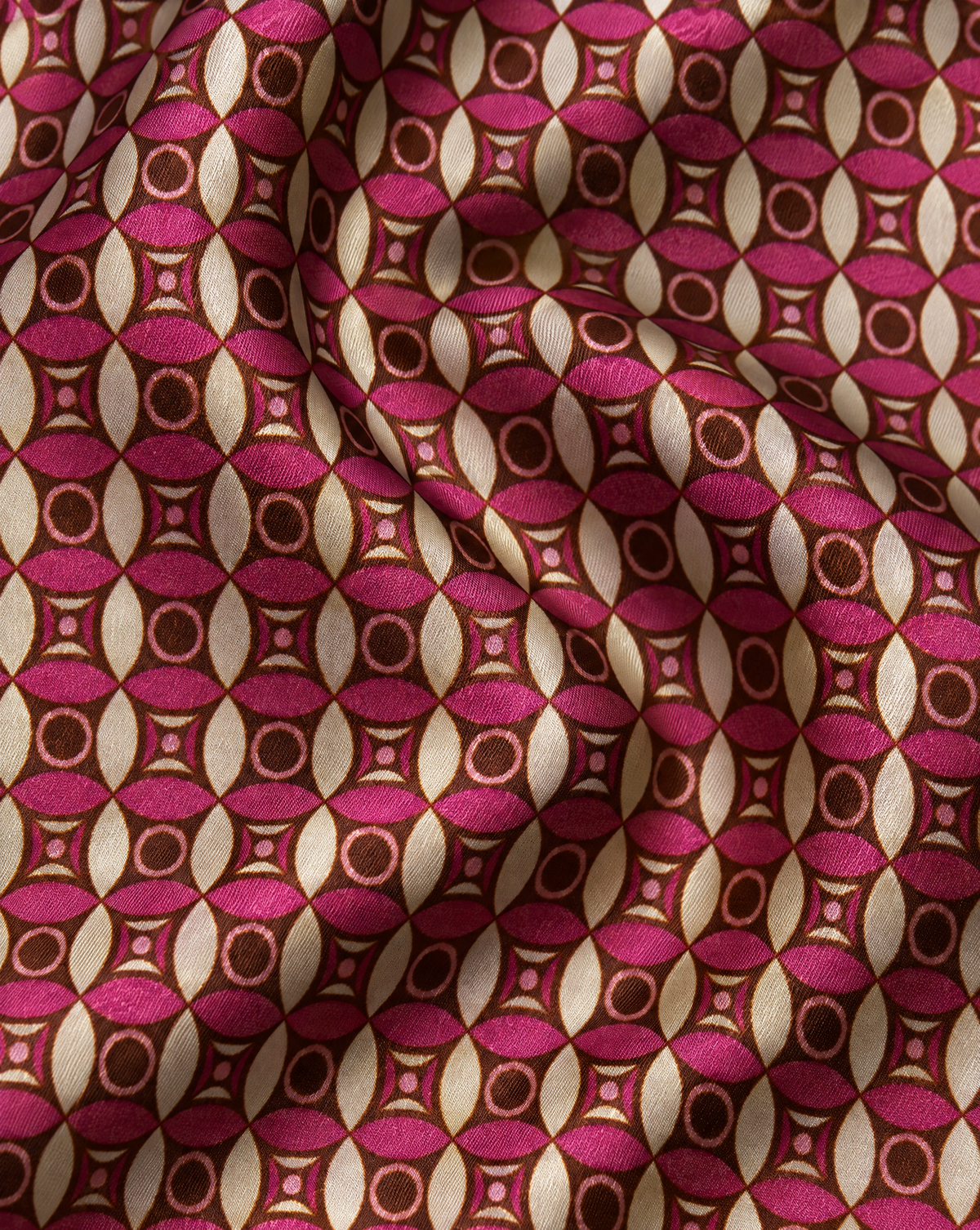Pink & Orange Geometric Mosaic Silk Tie