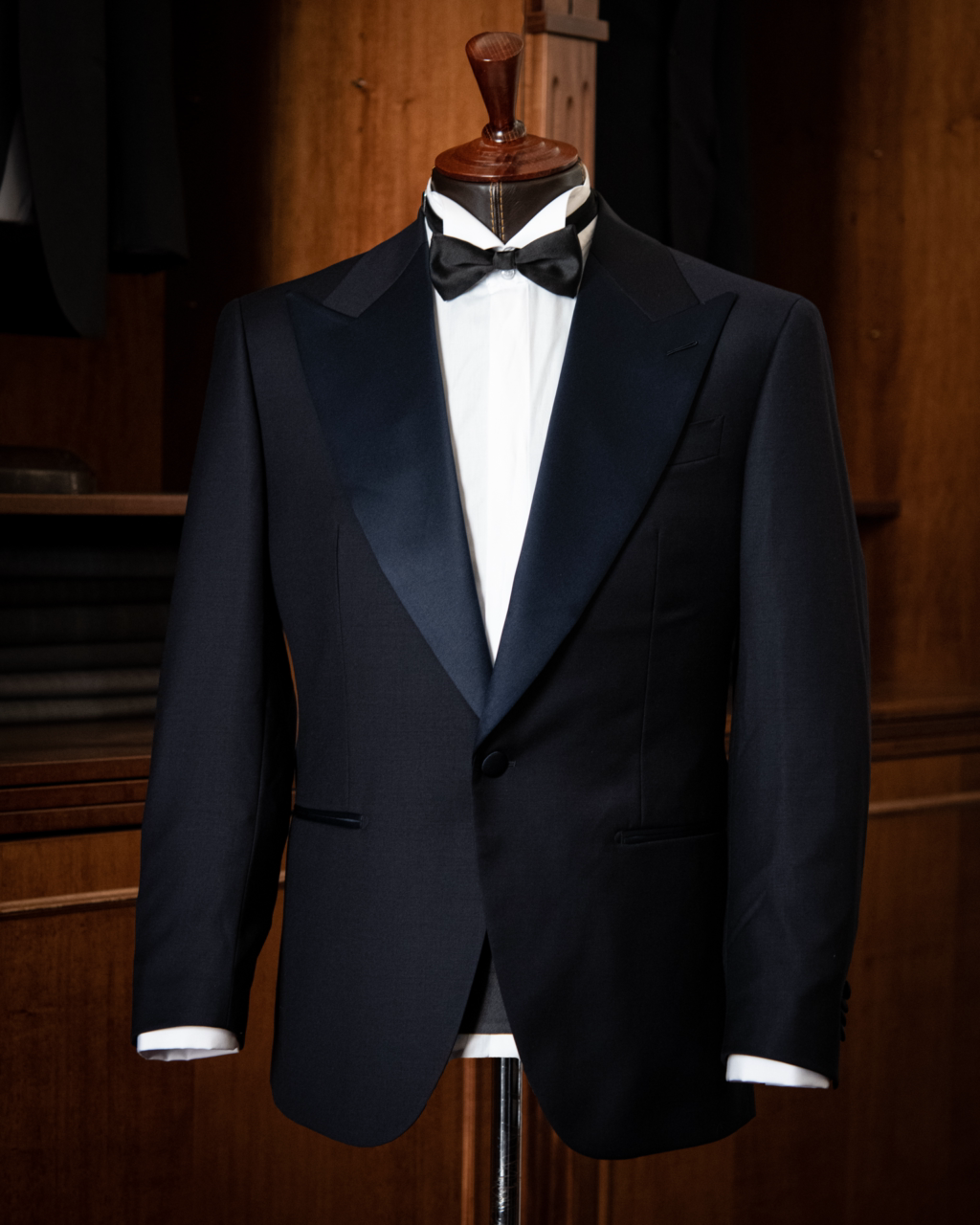 Black Michelangelo Tuxedo with Satin