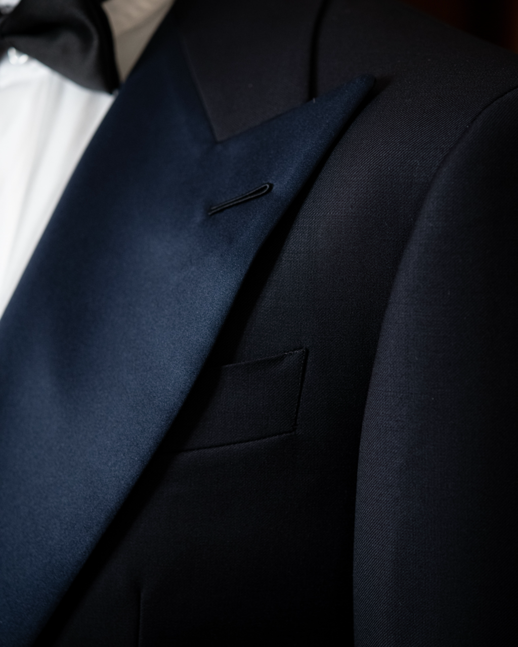 Black Michelangelo Tuxedo with Satin